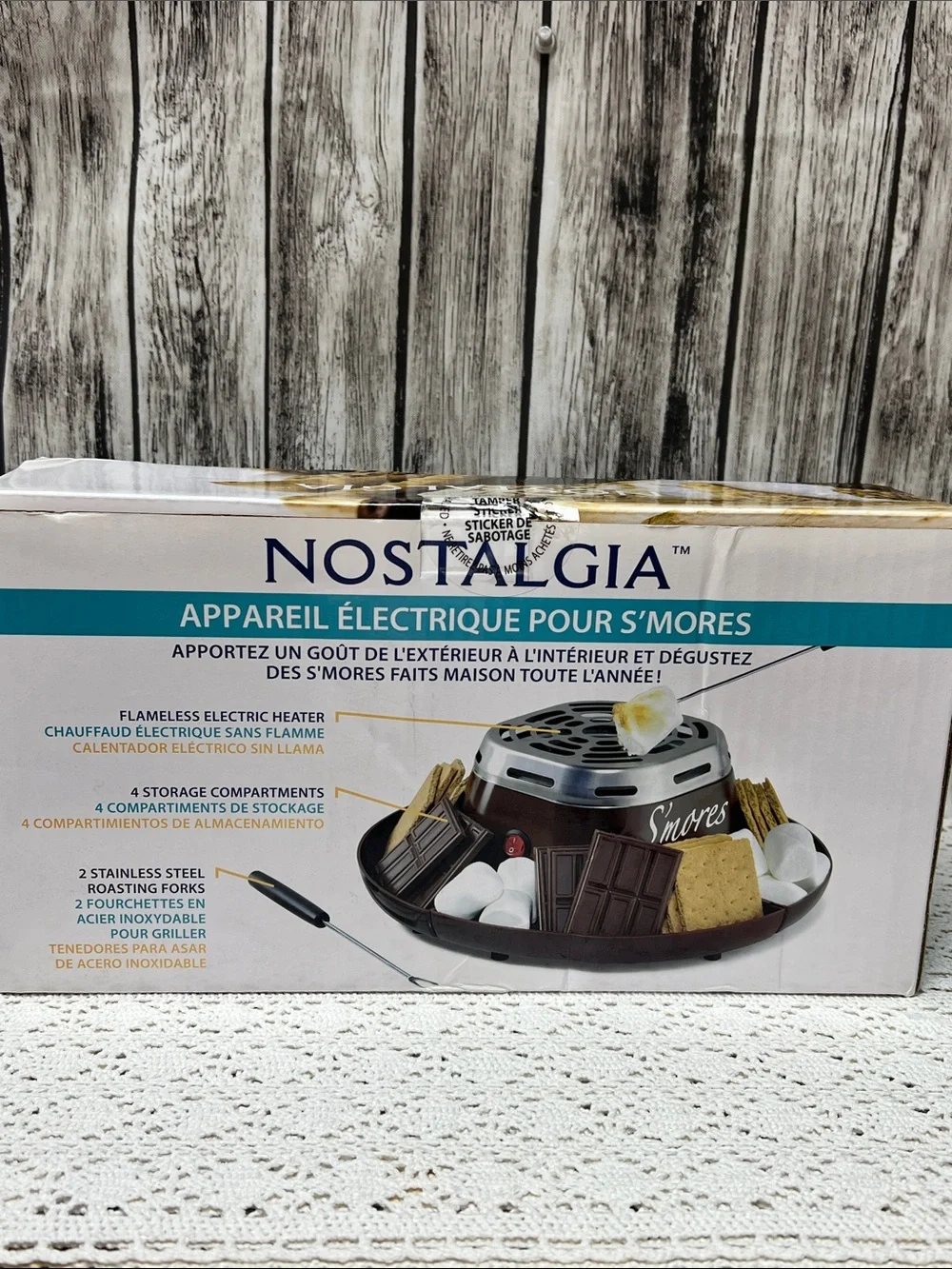 Nostalgia S'mores Maker - Brown and Silver Indoor Roaster
